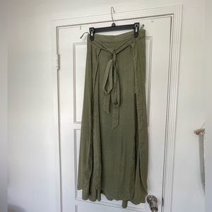 Olive Green Free People Maxi Skirt